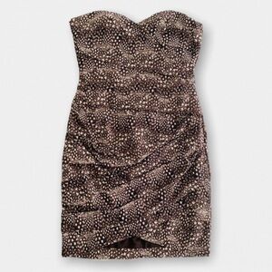 Brown camel combo Madge bodycon padded dress by BCBGMAXAZRIA size 8